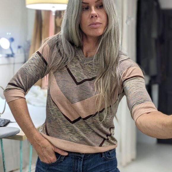 Silk Knit Pull Over Sweater - Picture 2 of 6